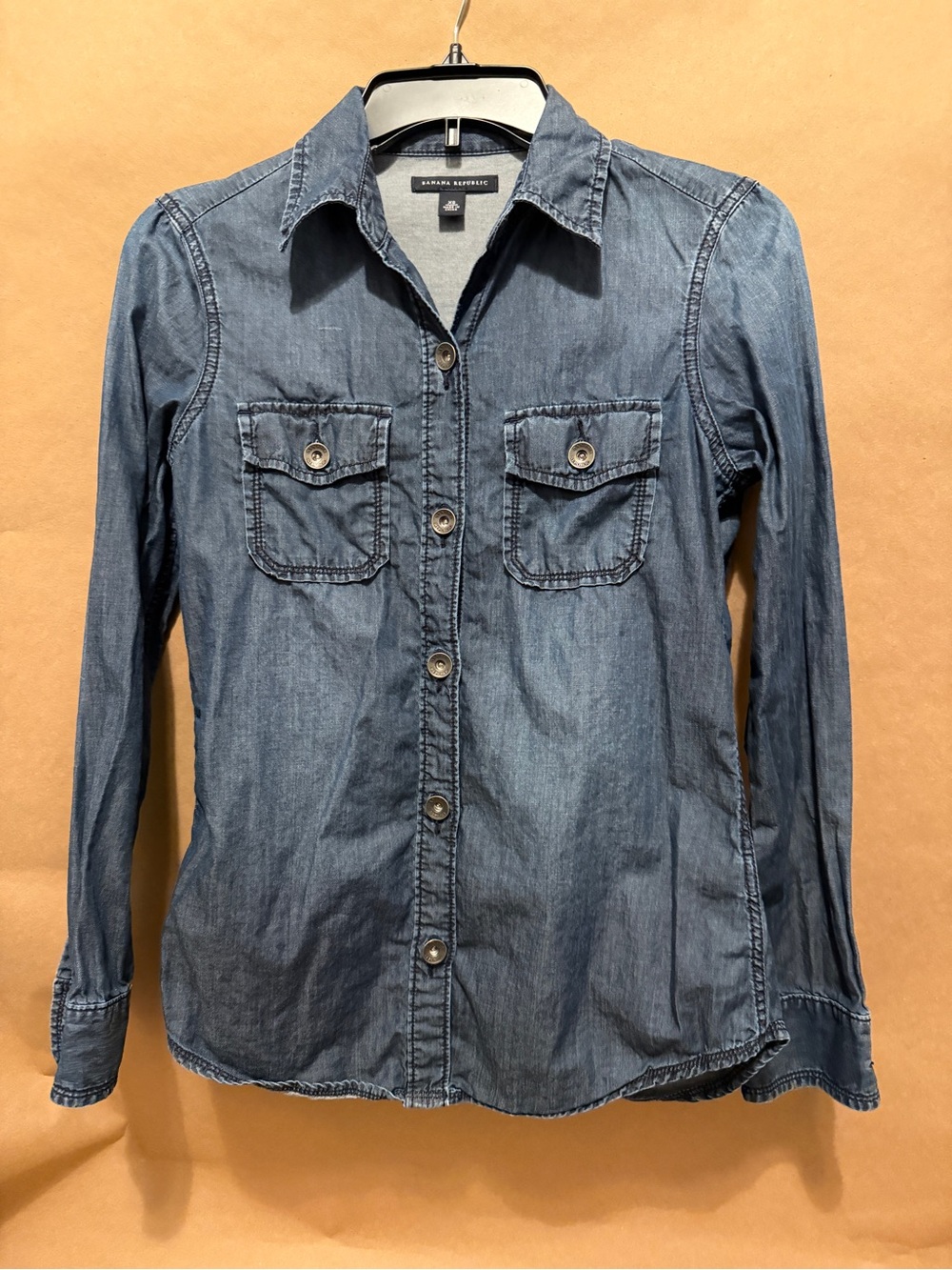 Banana Republic Men's Medium Blue Denim Button-Down Shirt